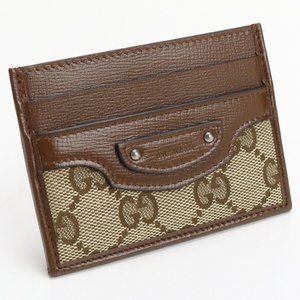 Gucci The Hacker Project Gucci x Balenciaga Card Case GG Leather Brown New